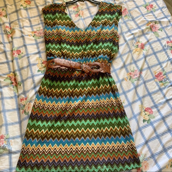 ๐๐ Colorful Dress with Belt - Picture 4 of 6